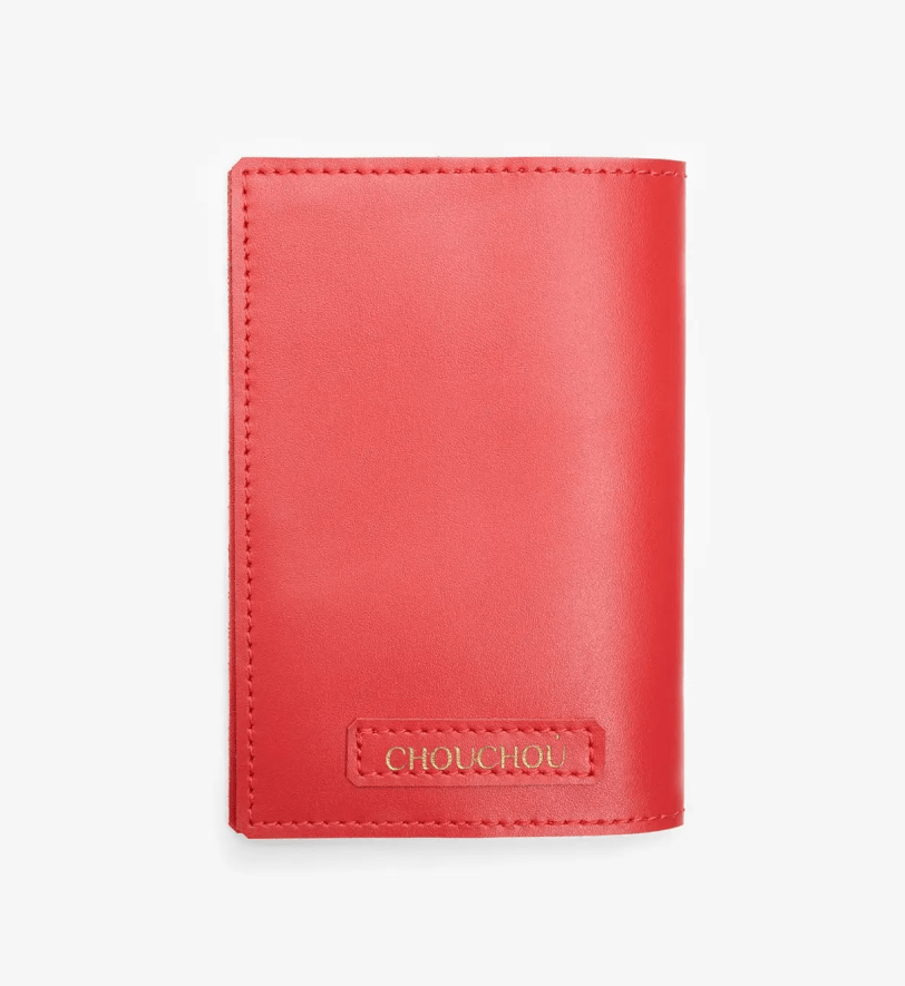 Обкладинка для ветпаспорта CHOUCHOU шкіряна для собаки червона