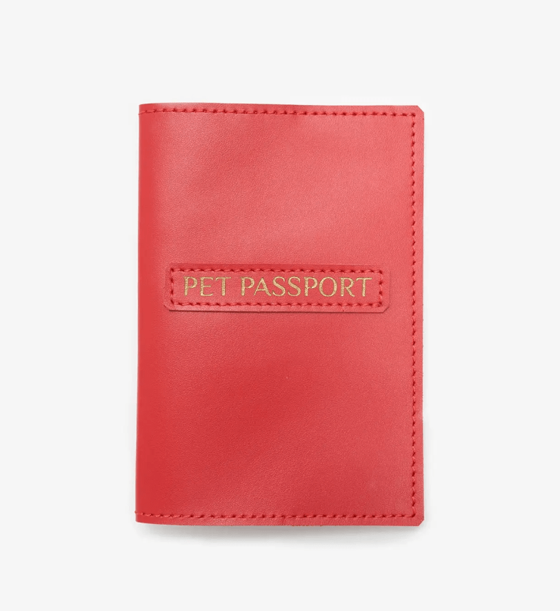Обкладинка для ветпаспорта CHOUCHOU шкіряна для собаки червона