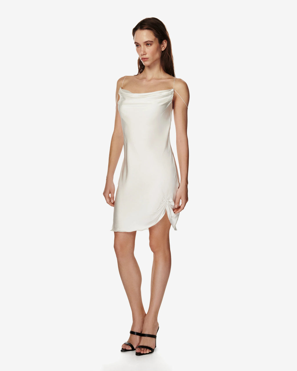 Apéro dress in Ivory satin viscose
