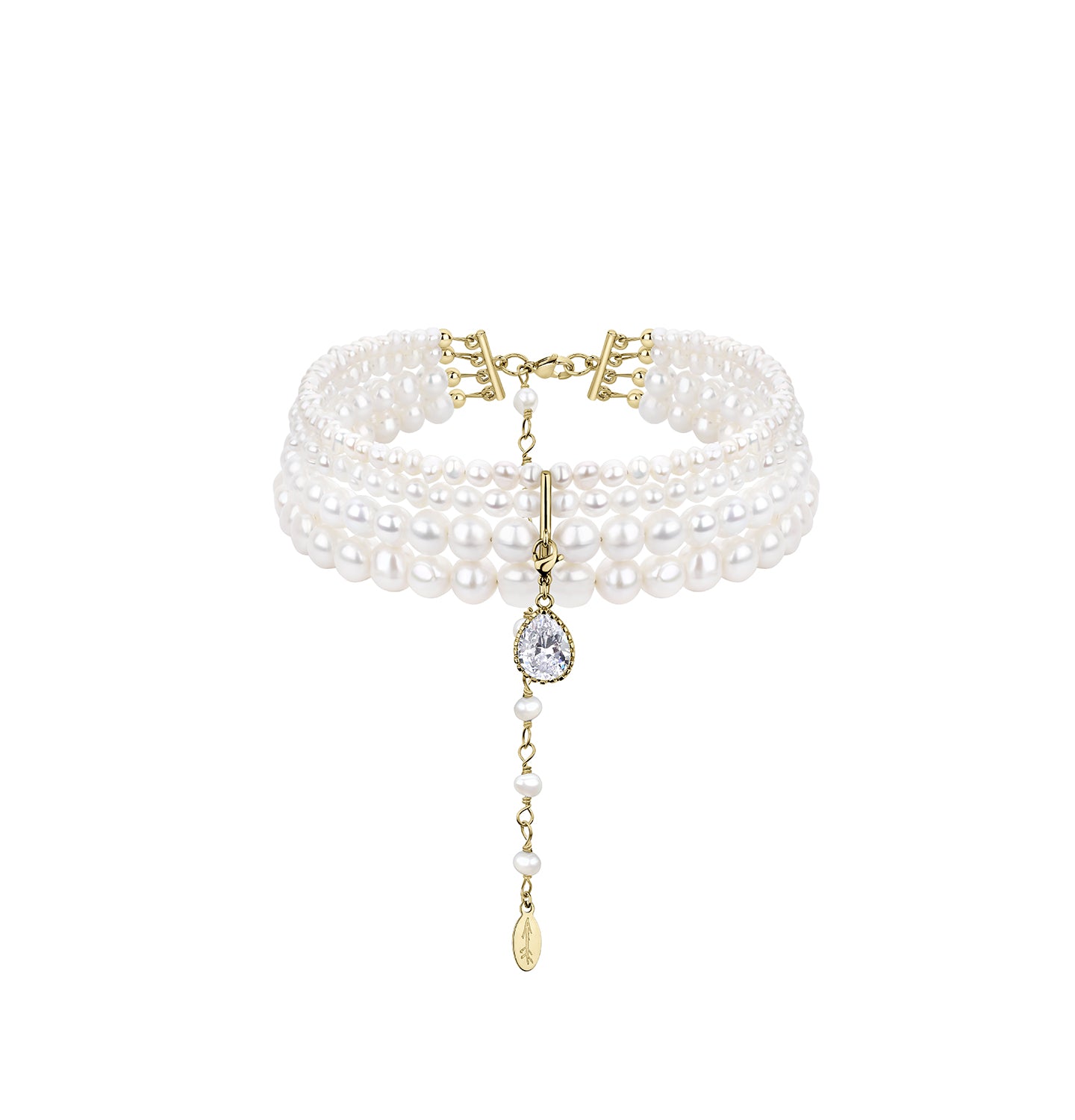 "PARIS" NATURAL PEARLS CHOKER WITH DROP PENDANT - фото 2