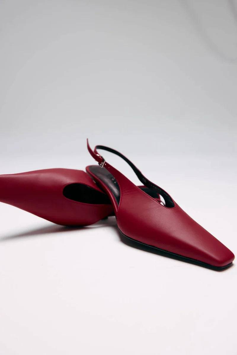 JECOME Ducks slingbacks burgundy