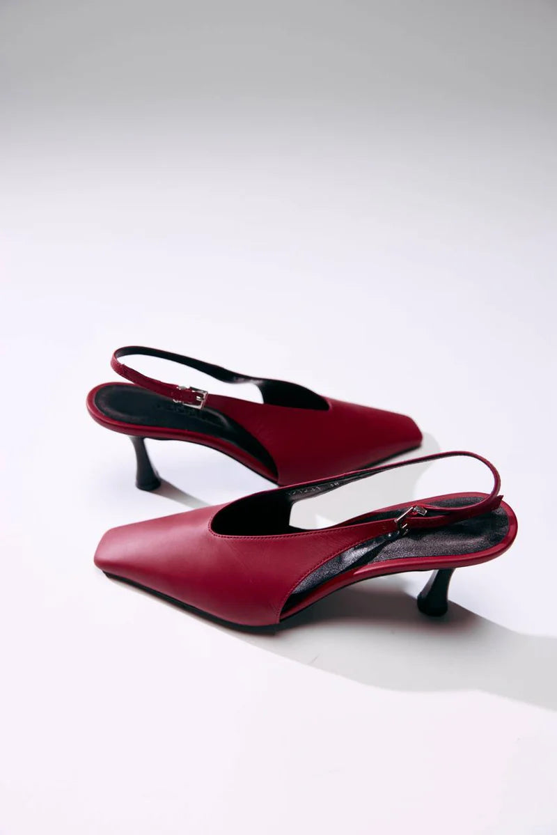 JECOME Ducks slingbacks burgundy