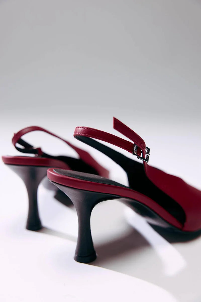 JECOME Ducks slingbacks burgundy