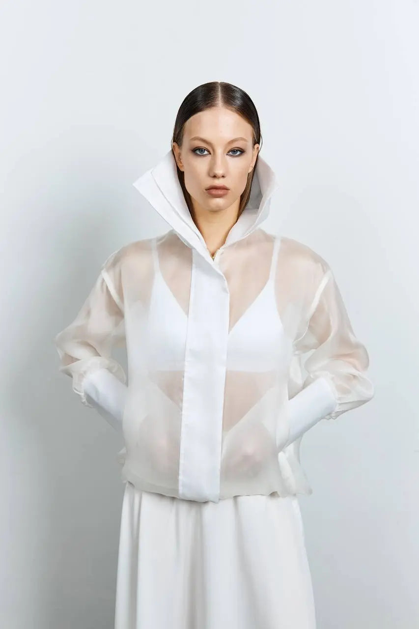 Organza bomber jacket