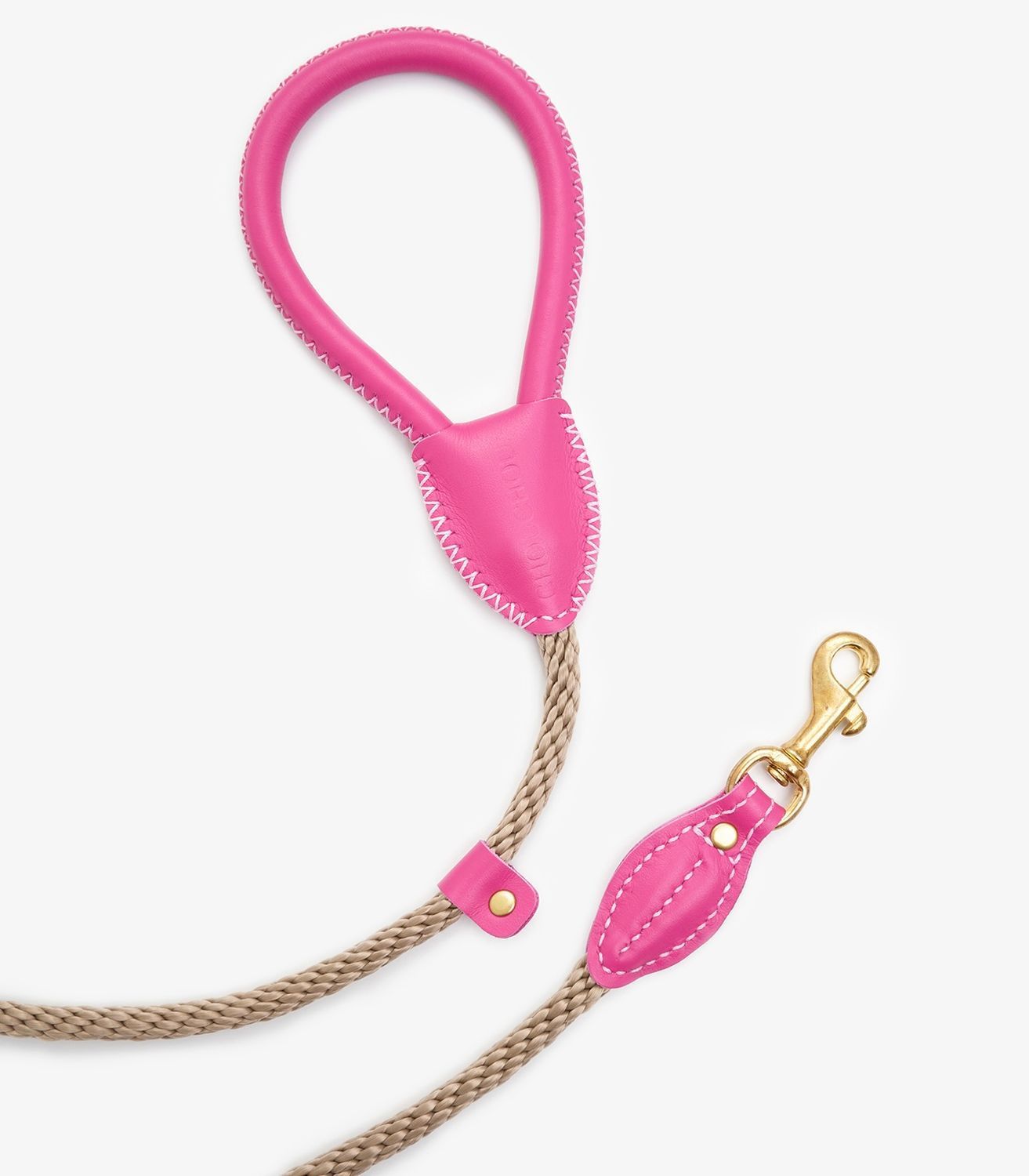 CHOUCHOU Leather leash for dogs "Caviar" white