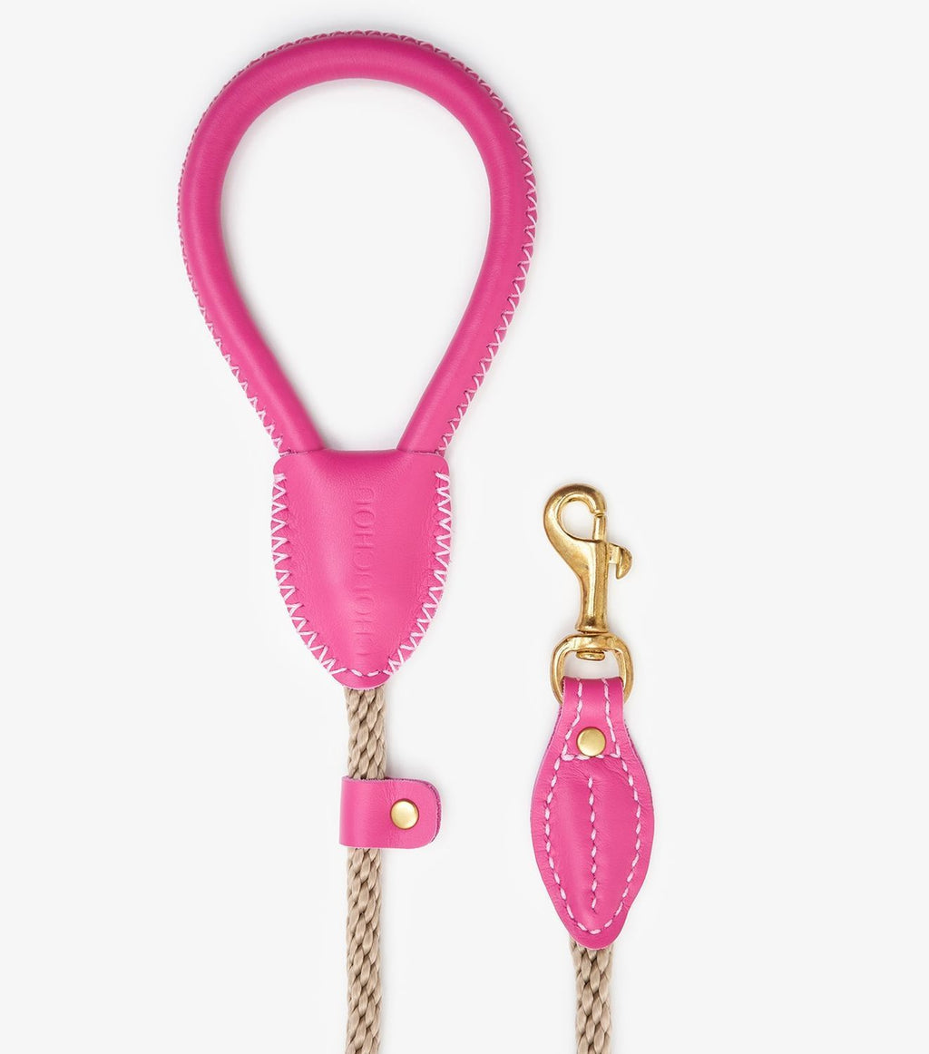 CHOUCHOU Leather leash for dogs "Caviar" white