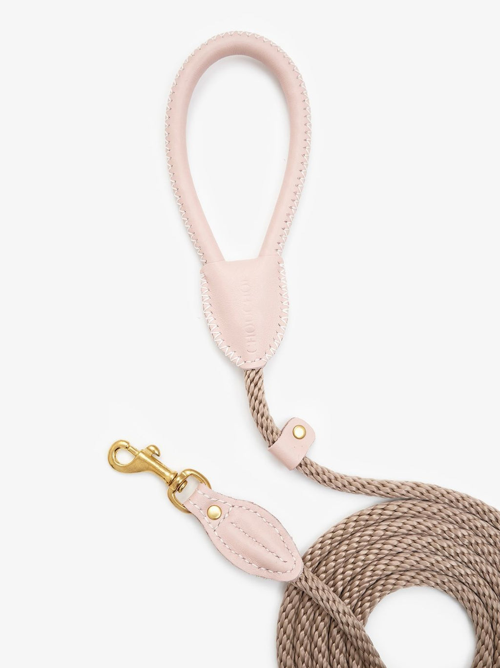CHOUCHOU Leather leash for dogs "Caviar" white