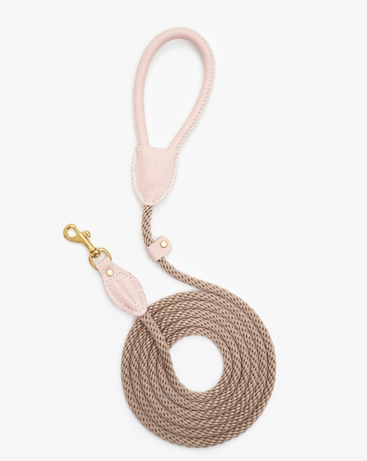 CHOUCHOU Leather leash for dogs "Caviar" white