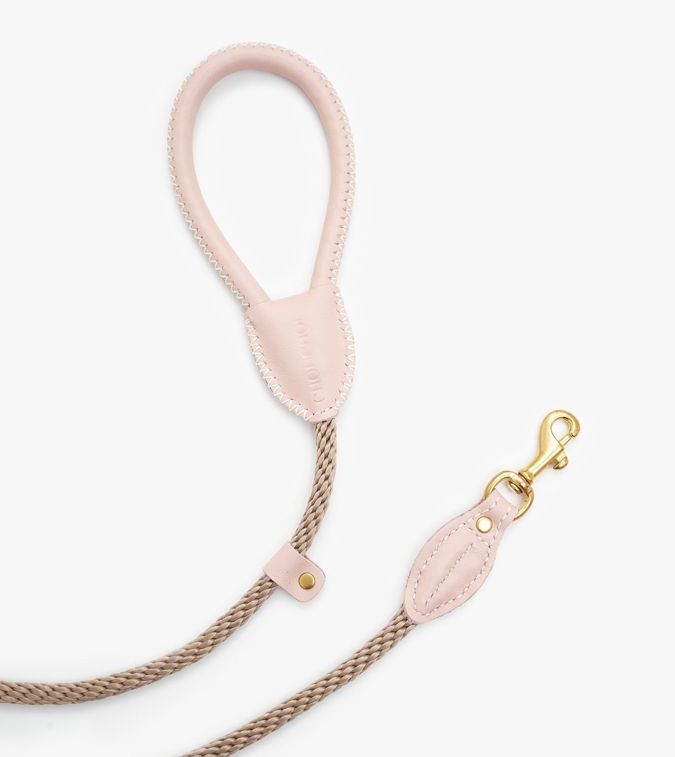 CHOUCHOU Leather leash for dogs "Caviar" white
