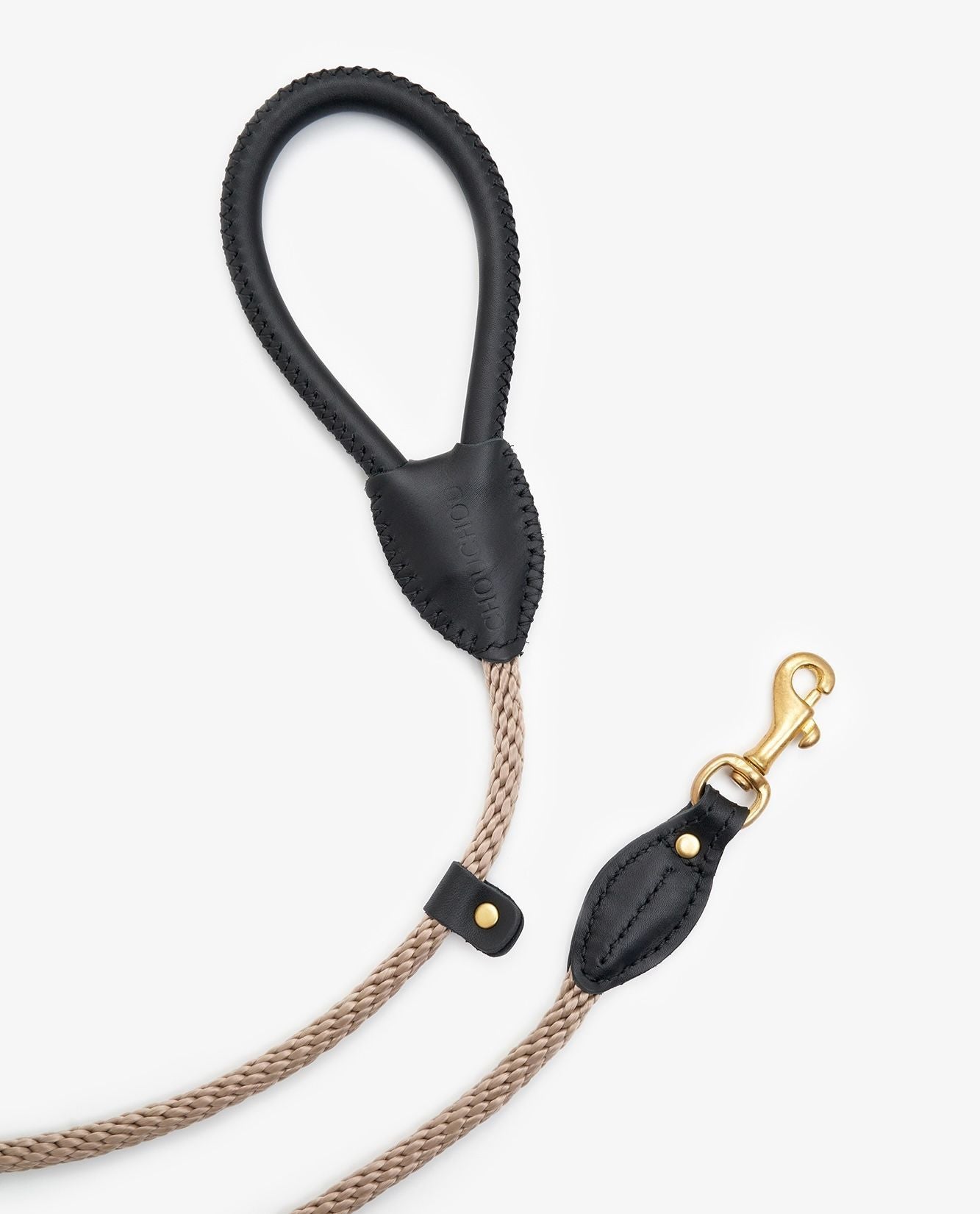 CHOUCHOU Leather leash for dogs "Caviar" white