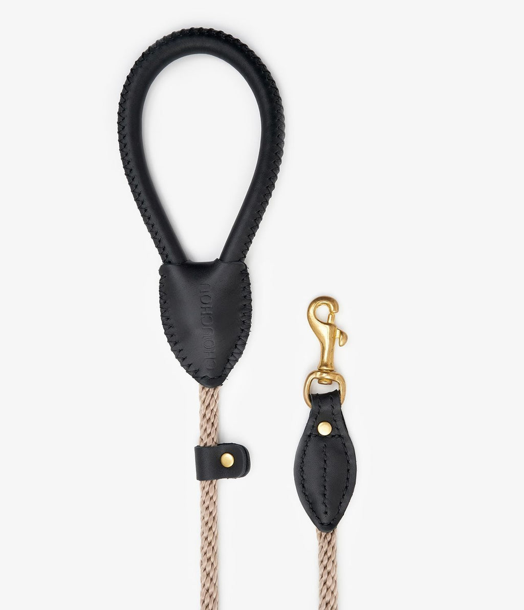 CHOUCHOU Leather leash for dogs "Caviar" white