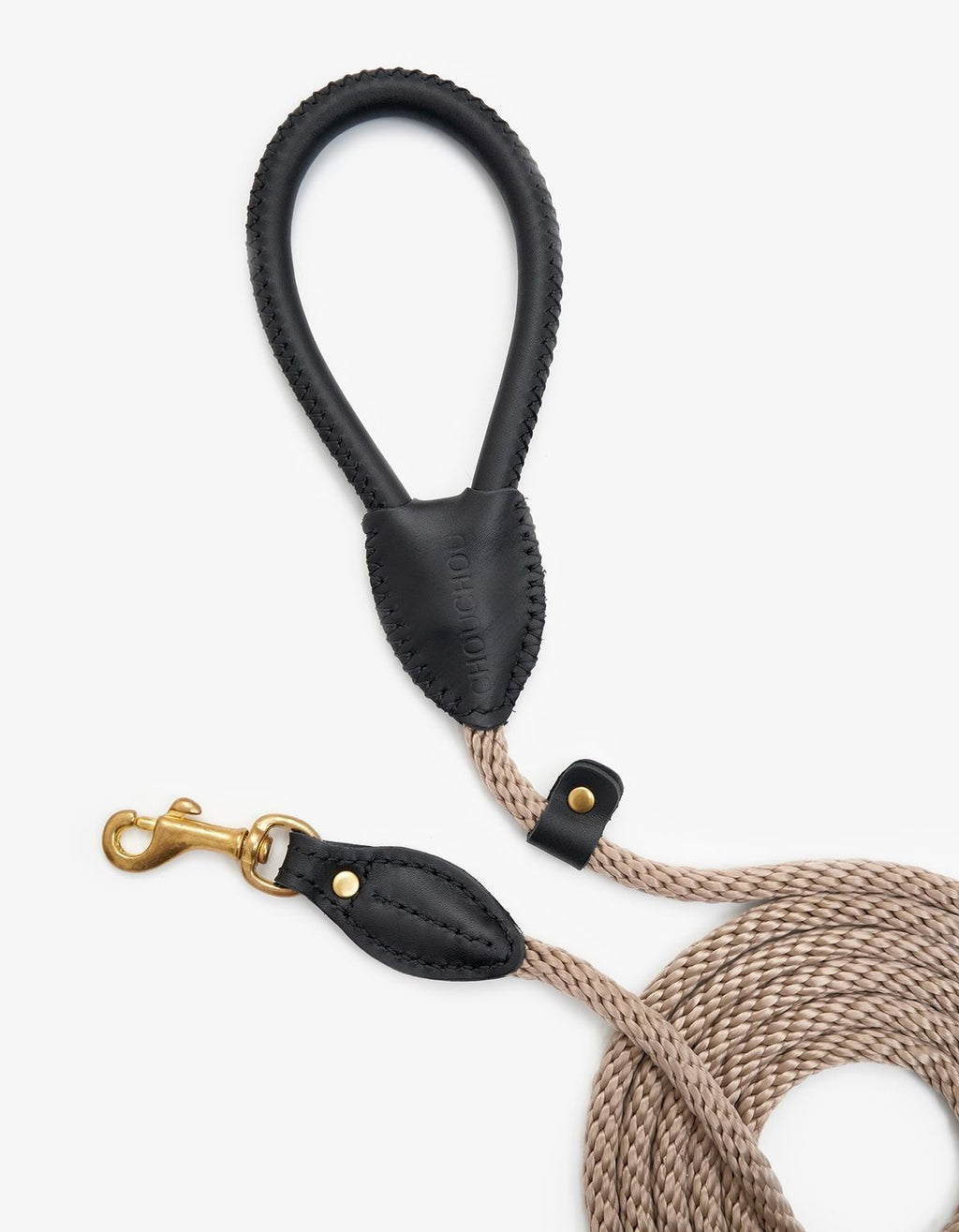 CHOUCHOU Leather leash for dogs "Caviar" white