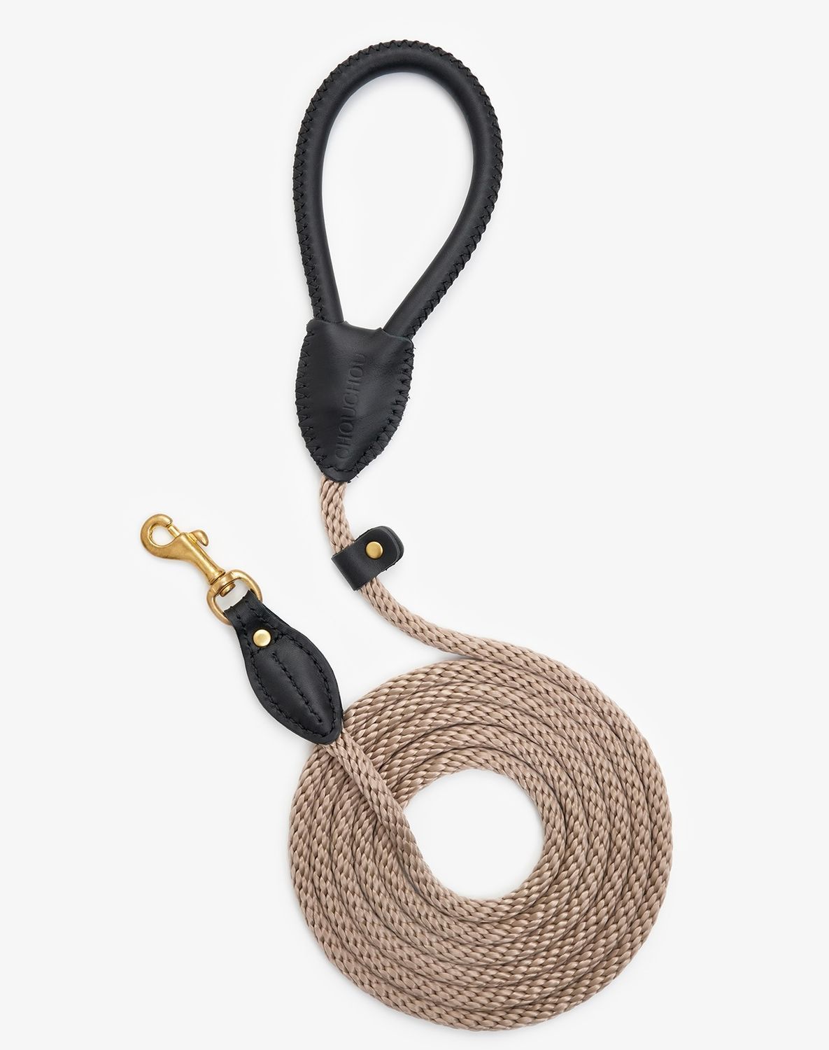 CHOUCHOU Leather leash for dogs "Caviar" white