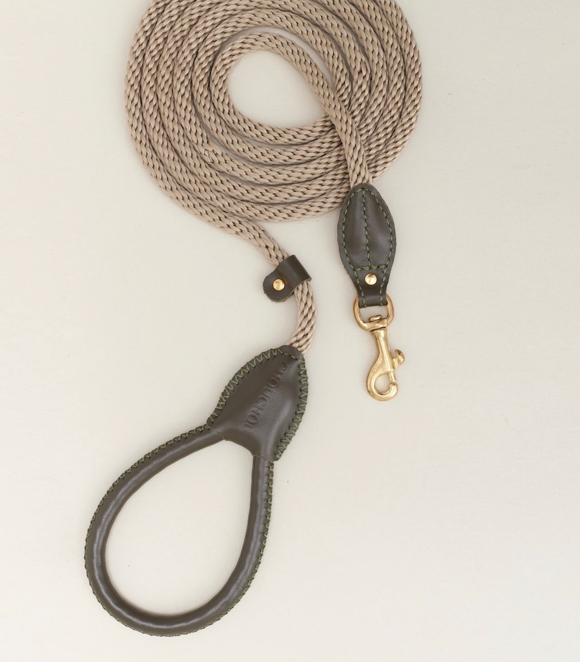 CHOUCHOU Leather leash for dogs "Caviar" white
