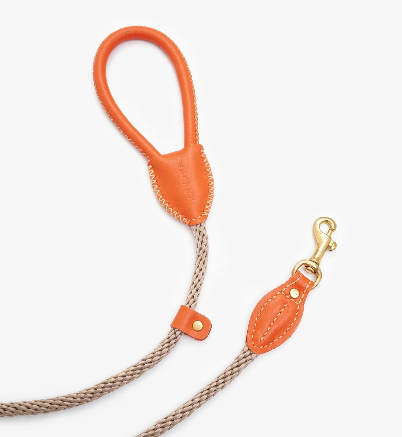 CHOUCHOU Leather leash for dogs "Caviar" white