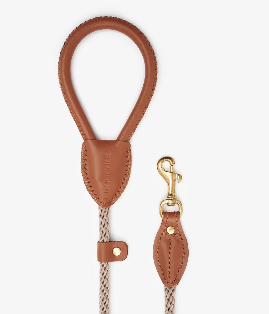 CHOUCHOU Leather leash for dogs "Caviar" white