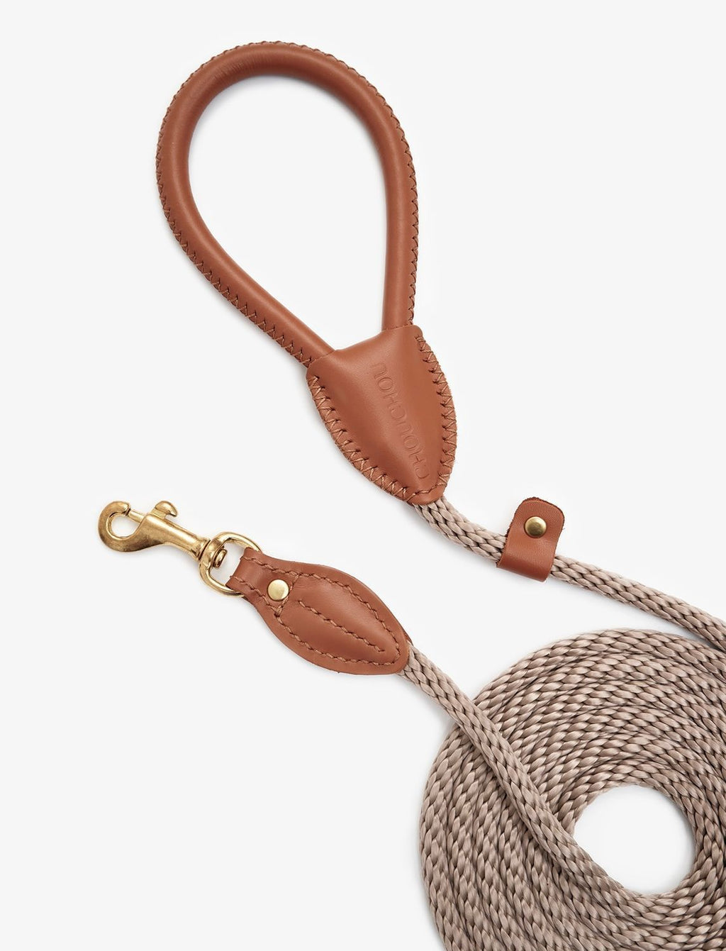 CHOUCHOU Leather leash for dogs "Caviar" white