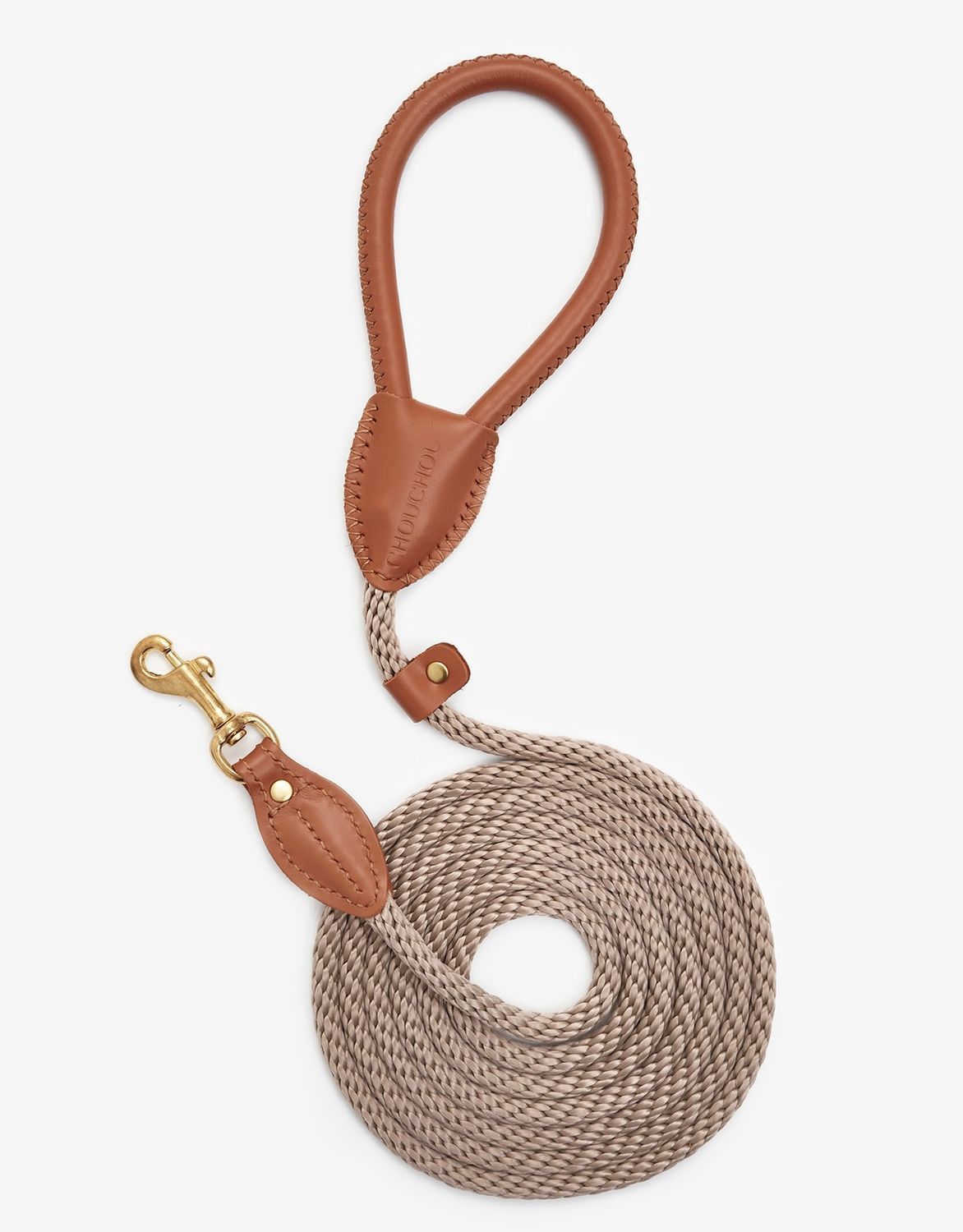 CHOUCHOU Leather leash for dogs "Caviar" white