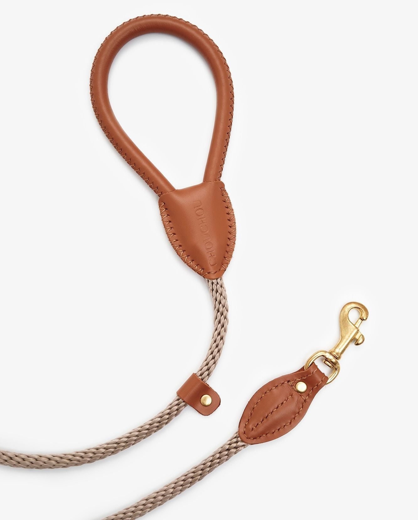 CHOUCHOU Leather leash for dogs "Caviar" white