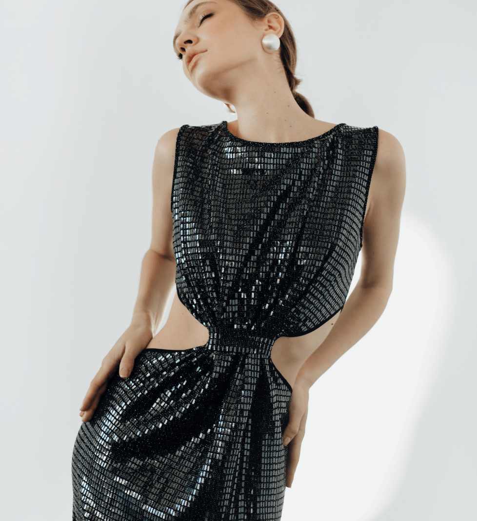 Сукня STRELNYKOVA у паєтках на трикотажній основі