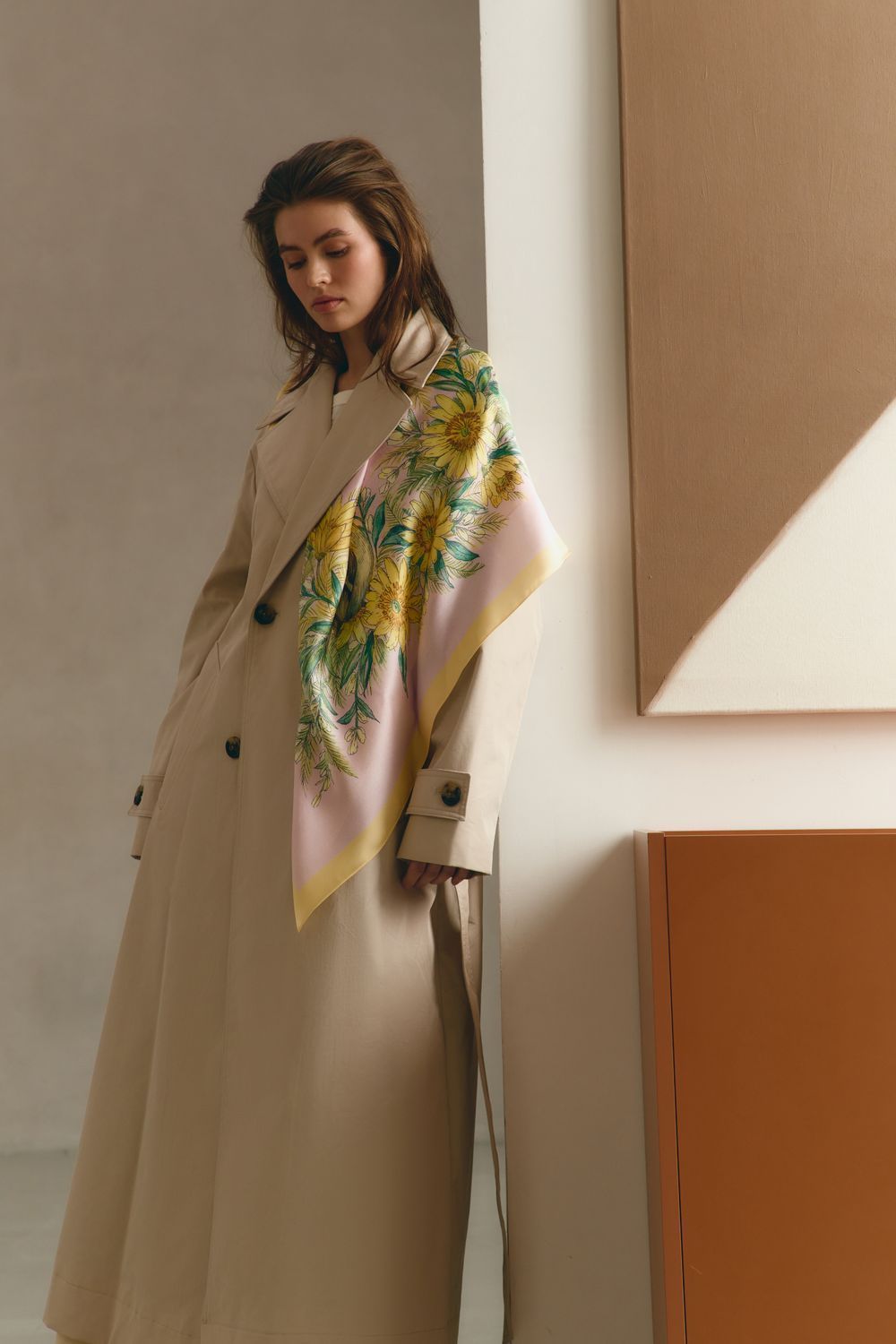 Silk scarf "Circle of the Sun"