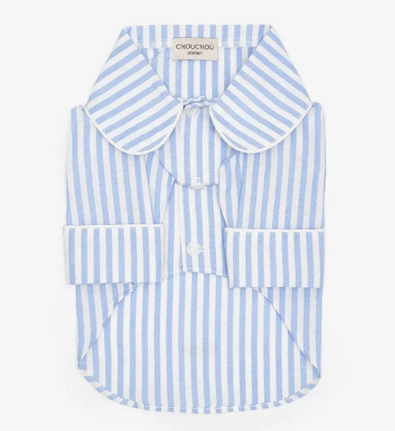 Сорочка CHOUCHOU з кантом для собак блакитна в полоску