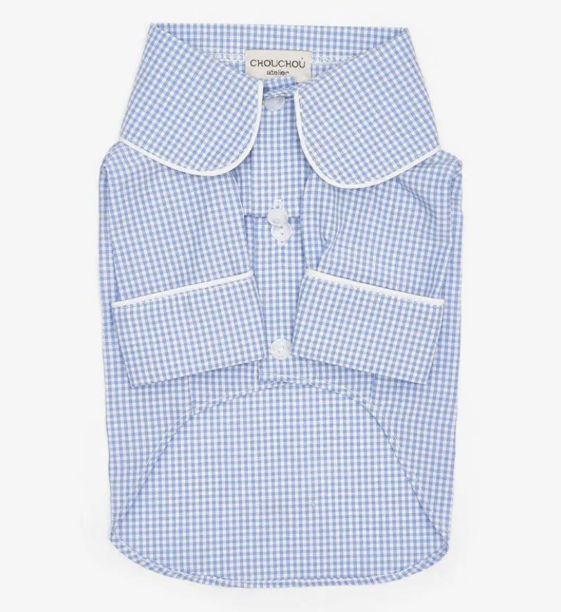 Сорочка CHOUCHOU з кантом для собак блакитна