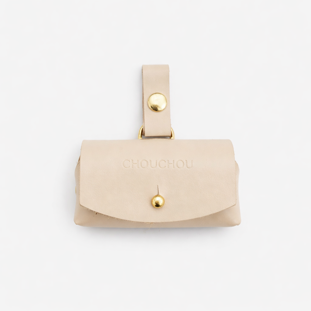 Leather dog dispenser bag "Classy" 