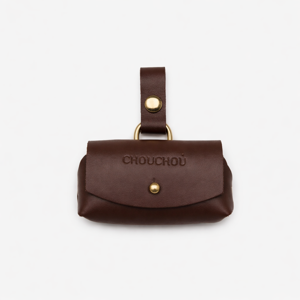 Leather dog dispenser bag "Classy" 