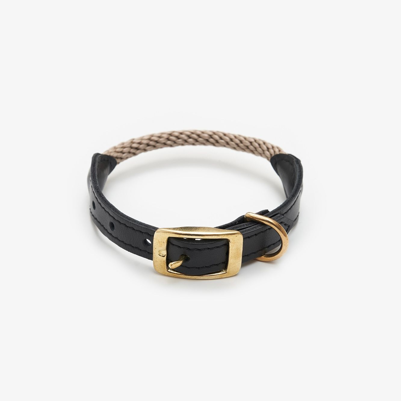 CHOUCHOU Leather collar with rope for dogs "Caviar Terra" brown