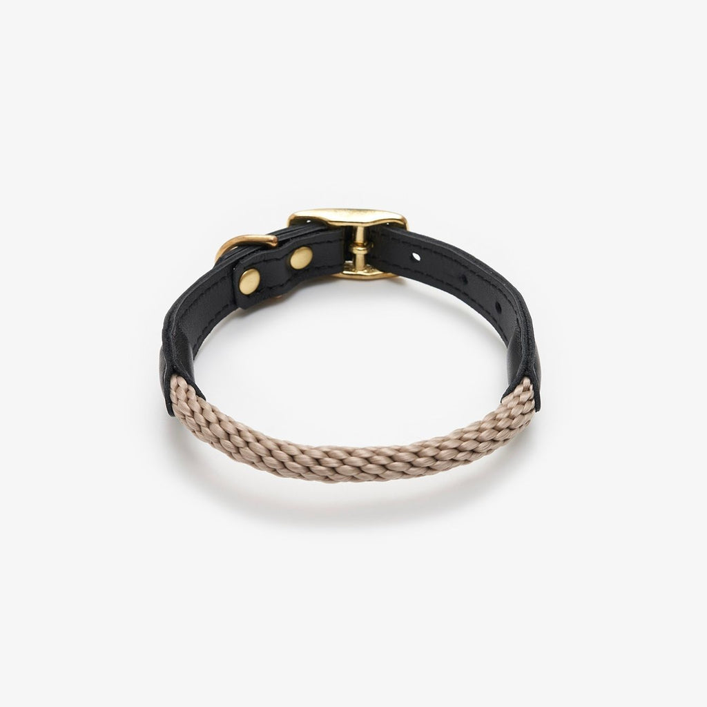 CHOUCHOU Leather collar with rope for dogs "Caviar Terra" brown