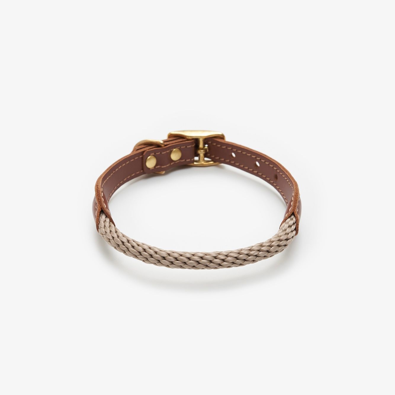 CHOUCHOU Leather collar with rope for dogs "Caviar Terra" brown