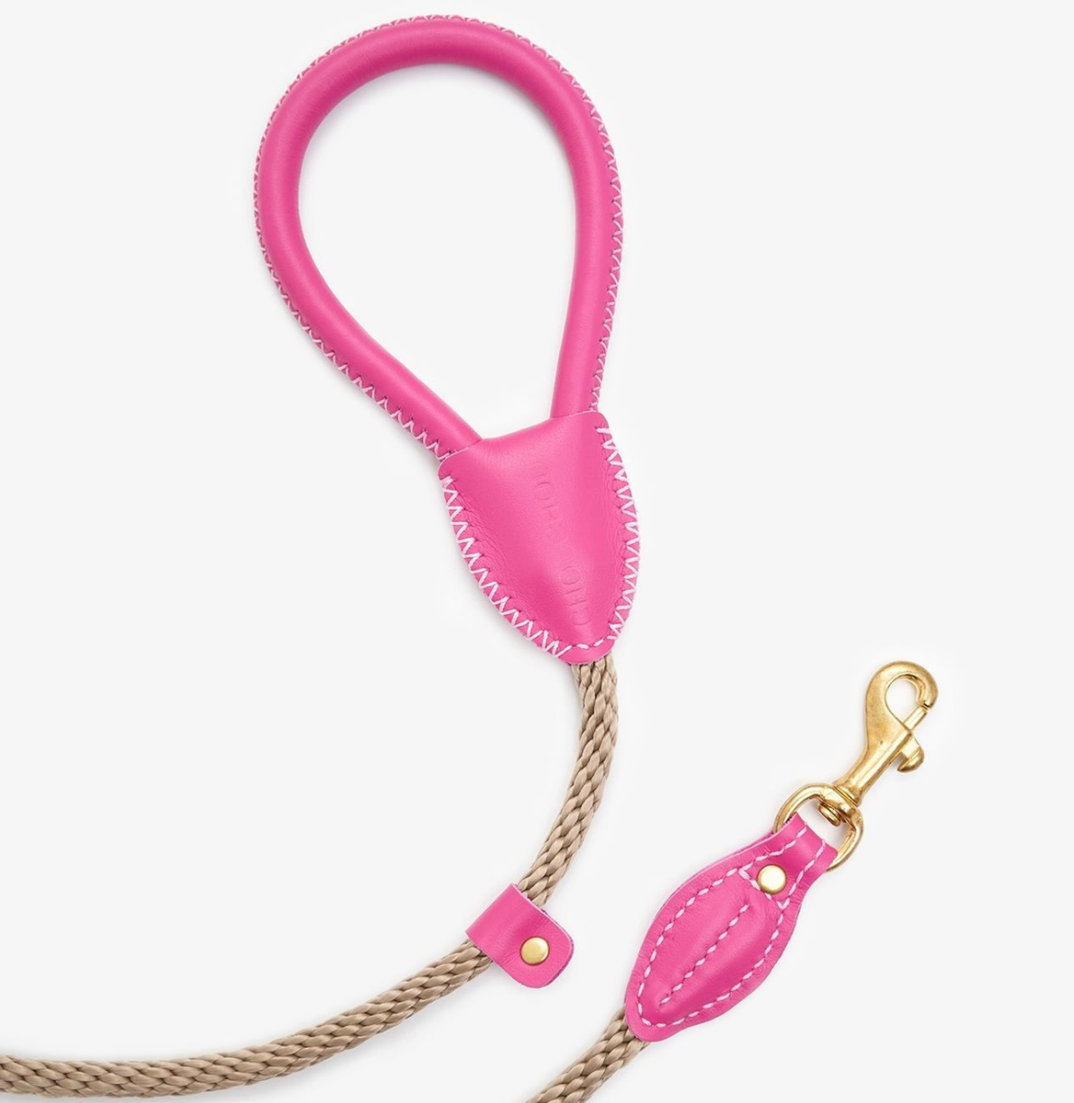 CHOUCHOU Leather leash for dogs "Caviar" white