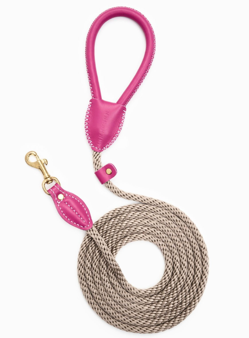 CHOUCHOU Leather leash for dogs "Caviar" white