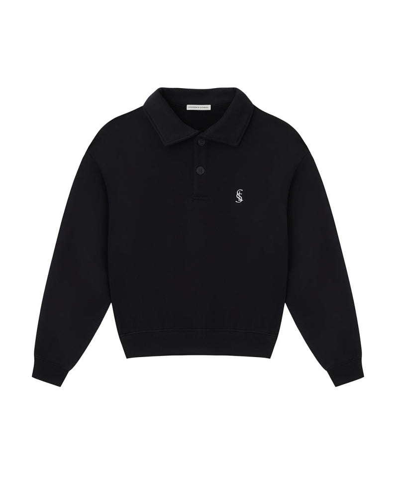 Signature Cropped Polo - Black