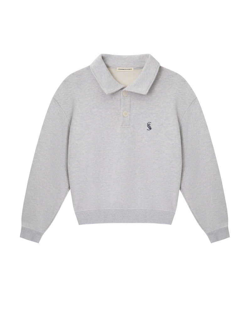 Signature Cropped Polo - Grey