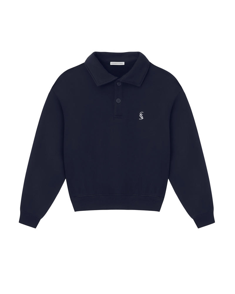 Signature Cropped Polo - Navy