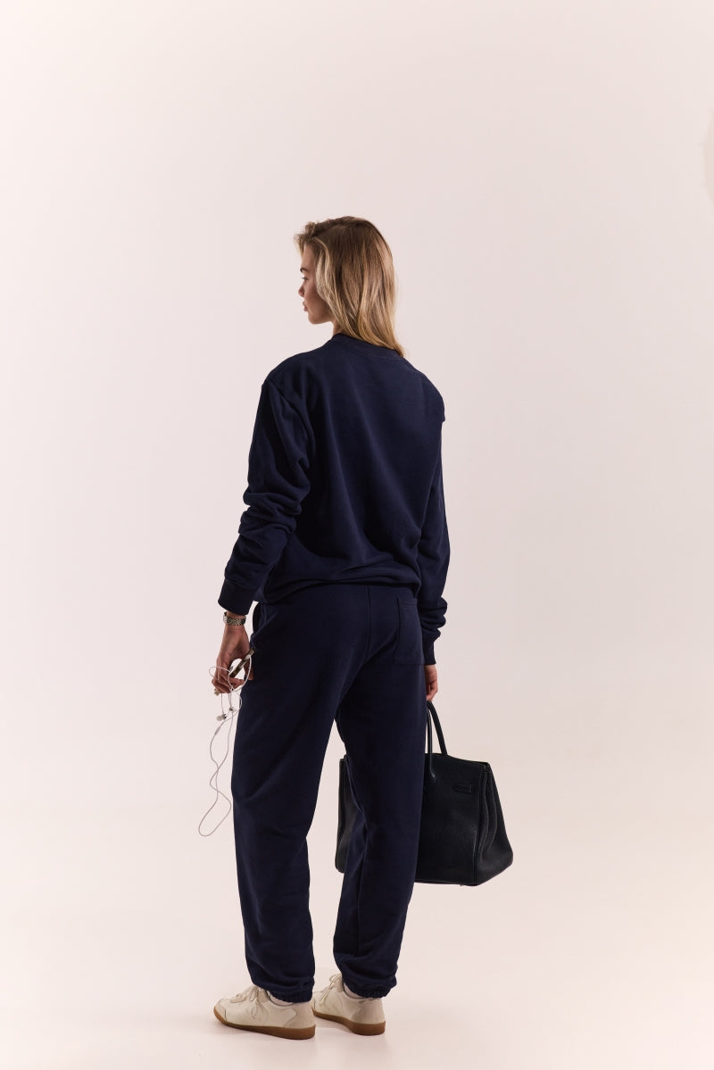 Signature Embroidered Sweatpant - Navy