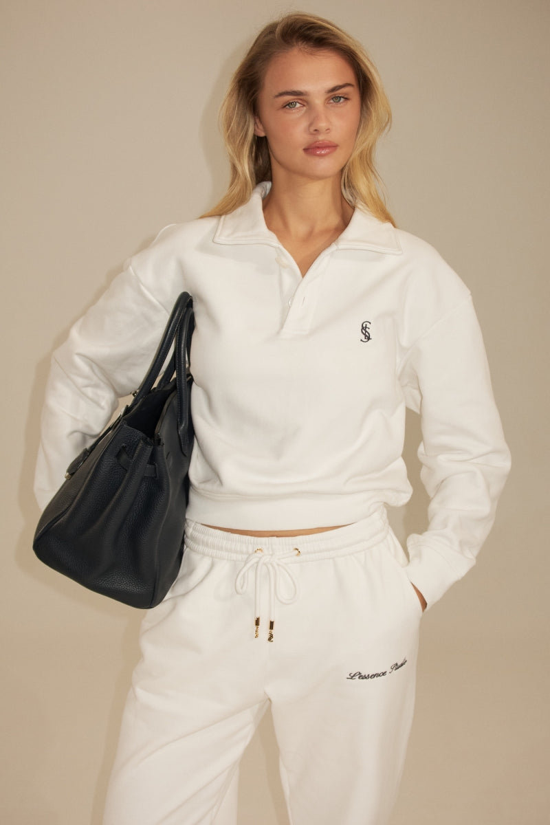 Signature Embroidered Sweatpant - Warm White