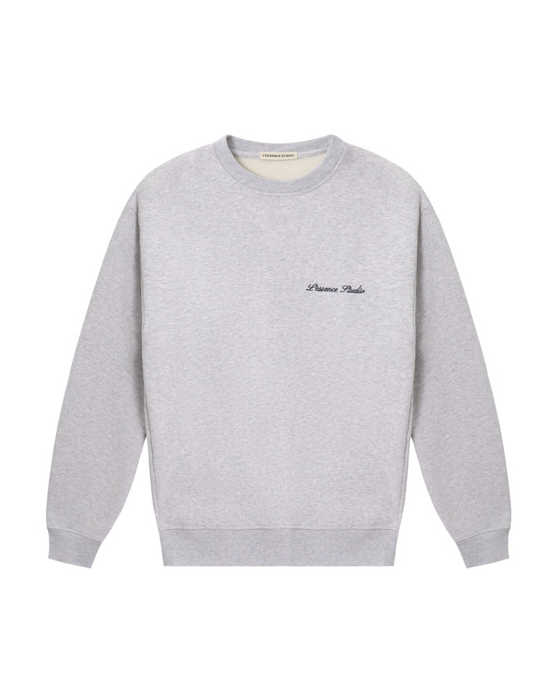 Signature Logo Embroidered Crewneck - Grey