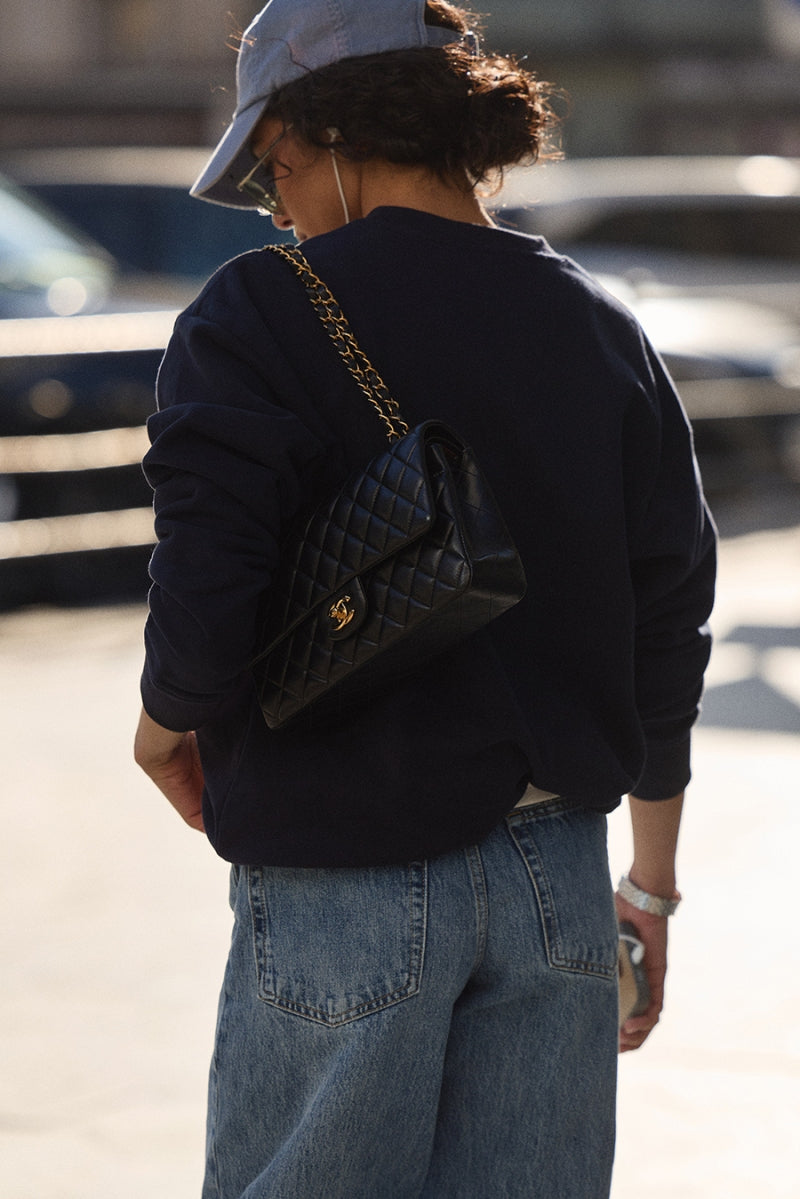 Signature Logo Embroidered Crewneck - Navy