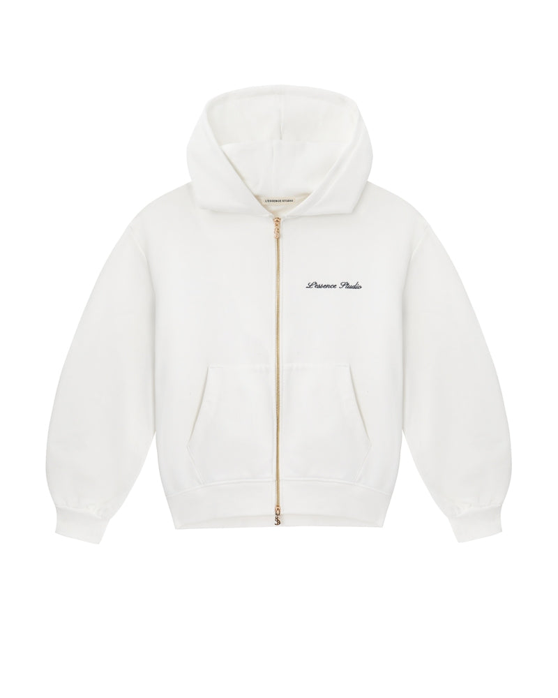 Signature Logo Embroidered Zip Hoodie