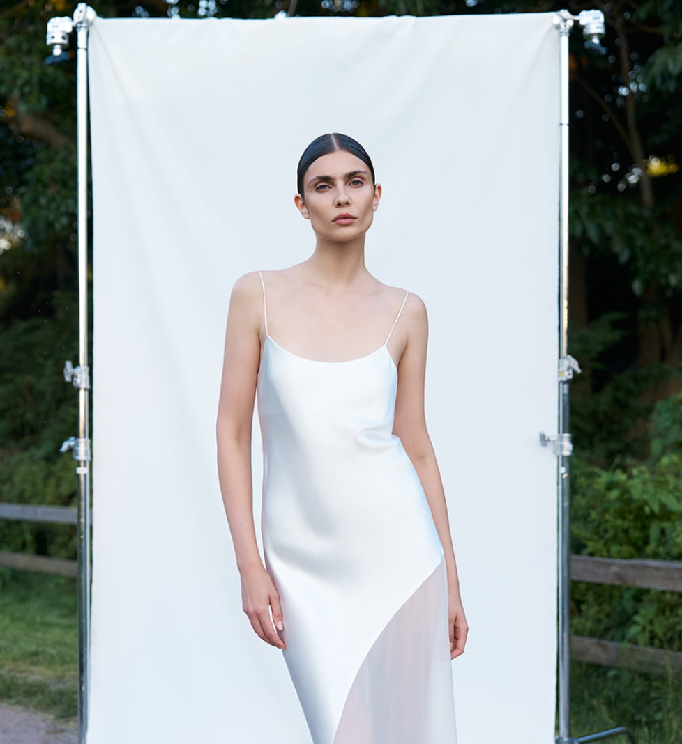 Сукня FORGS шовкова з сіткою біла