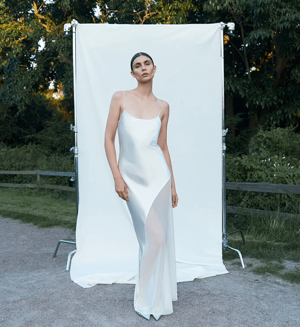 Сукня FORGS шовкова з сіткою біла