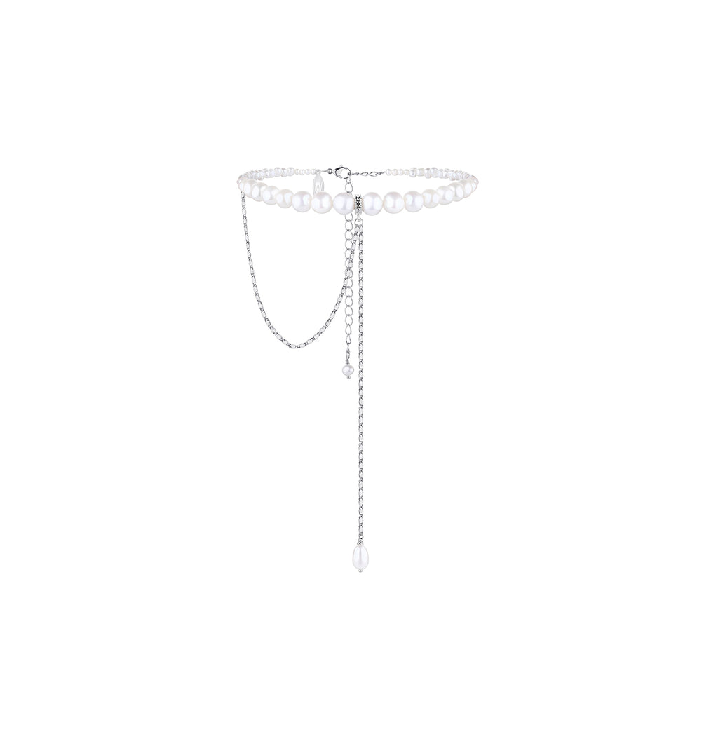 PEARLS CHOKER WITH CHAIN