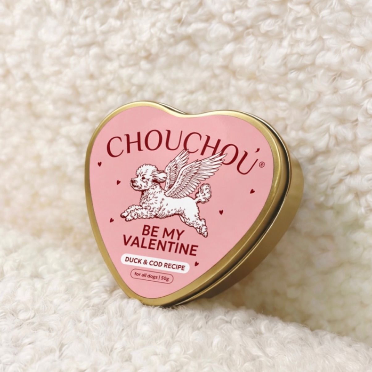 Dog treats 50g, Duck & Cod Valentine 