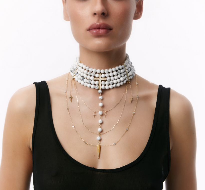 “INNOCENT” NECKLACE MARBLE WITH GOLDEN - фото 3