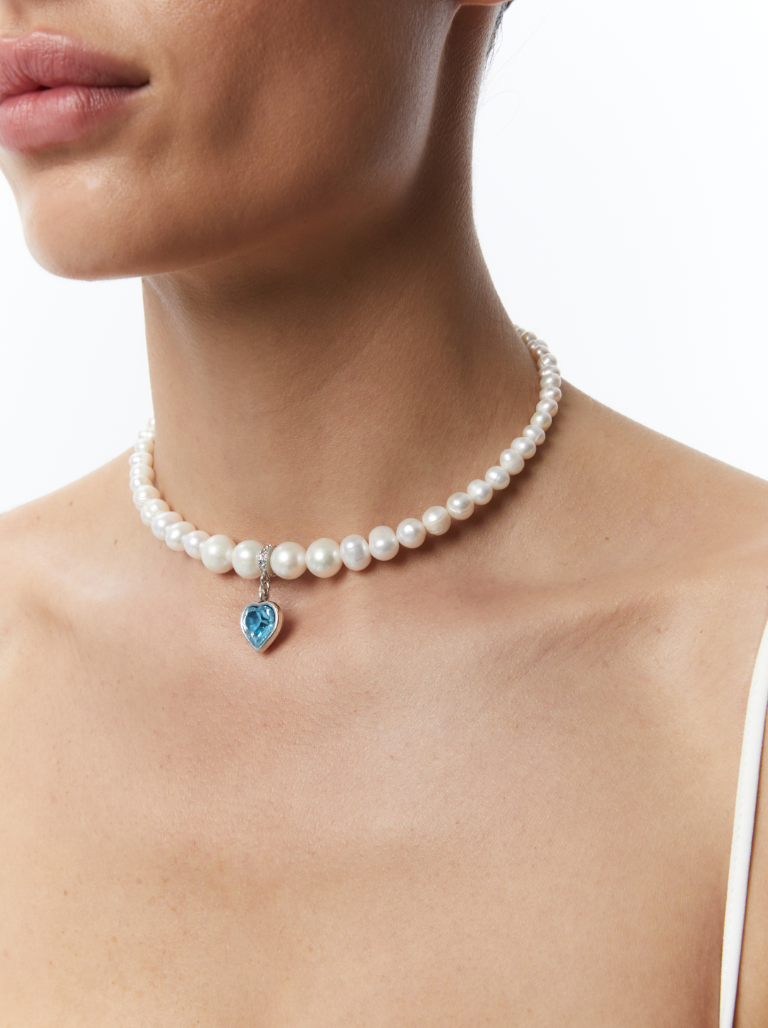 PEARLS CHOKER WITH HEART - фото 35