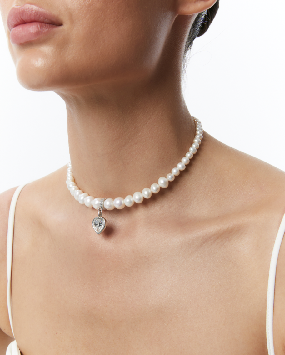 PEARLS CHOKER WITH HEART - фото 11