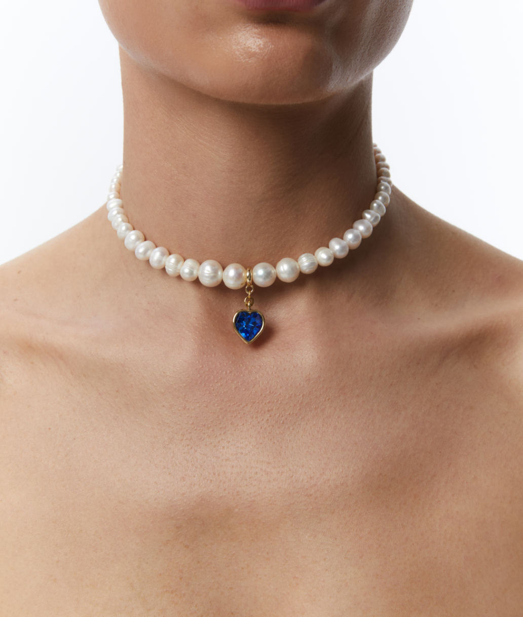 PEARLS CHOKER WITH HEART - фото 3